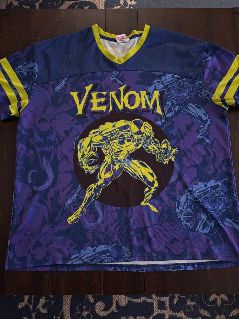 Marvel Venom Men's Purple, Blue & Neon Green Graphic Jersey